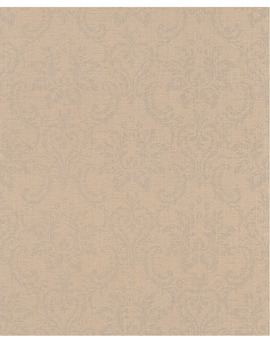 Béžová textilná tapeta 082653 s damaškovým vzorom